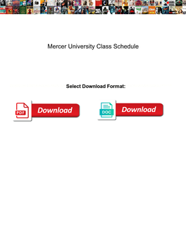 Mercer University Class Schedule