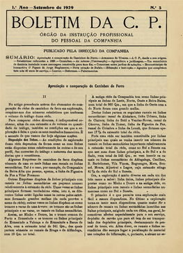 I.0 Tino —Setembro De 1929 N.0 3 BOLETIM DA C. P. ÓRGÃO DA