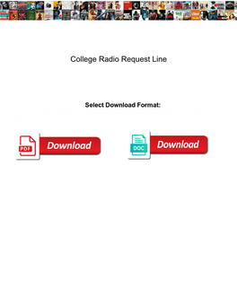 College Radio Request Line