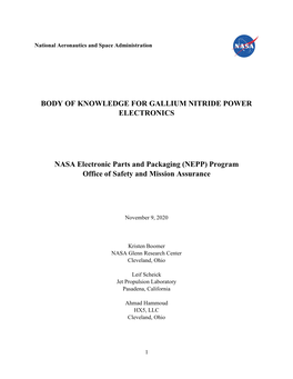 Body of Knowledge for Gallium Nitride Power Electronics