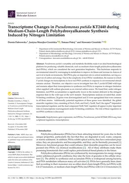 Transcriptome Changes in Pseudomonas Putida KT2440 During Medium-Chain-Length Polyhydroxyalkanoate Synthesis Induced by Nitrogen Limitation