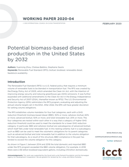 Potential Biomass-Based Diesel Production in the United States by 2032