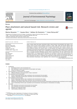 Place Attachment and Natural Hazard Risk: Research Review and Agenda