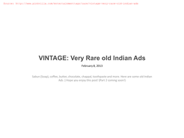 Very Rare Old Indian Ads February 8, 2013