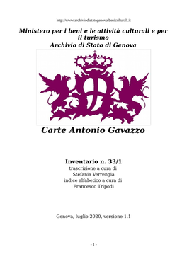 Carte Antonio Gavazzo