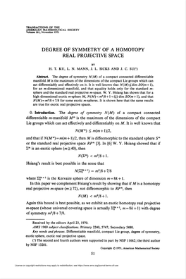 Degree of Symmetry of a Homotopy Real Projective Space