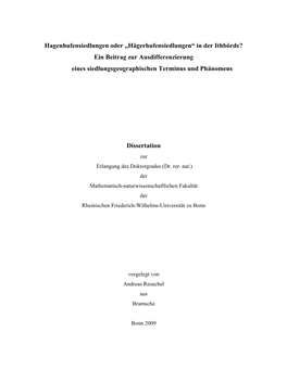 Hagenhufensiedlungen Oder „Hägerhufensiedlungen“ in Der Ithbörde? Ein Beitrag Zur Ausdifferenzierung Eines Siedlungsgeographischen Terminus Und Phänomens