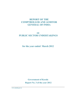 Report of the Comptroller and Auditor General of India