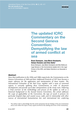 The Updated ICRC Commentary on the Second Geneva Convention