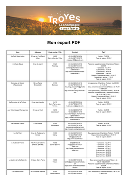 Mon Export PDF