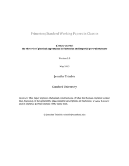 Princeton/Stanford Working Papers in Classics