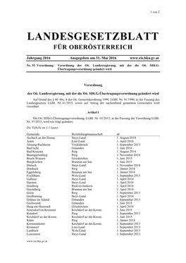 Landesgesetzblatt Für Oberösterreich