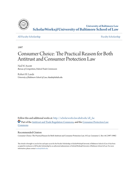 The Practical Reason for Both Antitrust and Consumer Protection Law