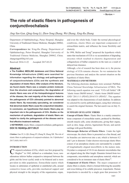 The Role of Elastic Fibers in Pathogenesis of Conjunctivochalasis