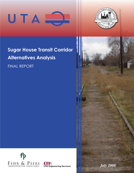 Sugar House Transit Corridor Alternatives Analysis