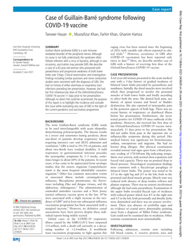 Case of Guillain-Barré Syndrome Following COVID-19 Vaccine