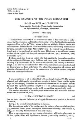 The Viscosity of the Pike's Endolymph