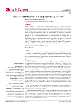 Pediatric Hydrocele: a Comprehensive Review