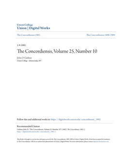 The Concordiensis, Volume 25, Number 10