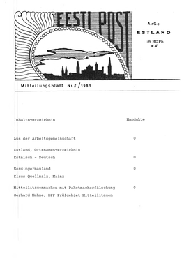 A Rge I M Bdph. E.V. Mitteilungsblatt N R. £ /1 9