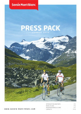 Press Pack Summer 2016 Introduction Andmaps Contacts Mountain Biking&E-Bike Road Cycling