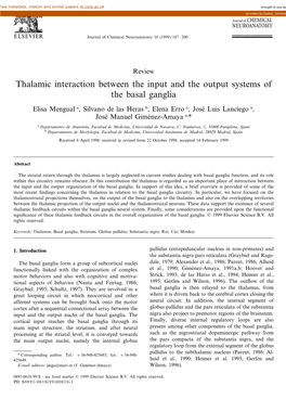 Thalamic Interaction Between the Input and the Output Systems of the Basal Ganglia