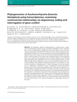 Phylogenomics of Auchenorrhyncha (Insecta: Hemiptera)