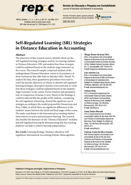 Self-Regulated Learning (SRL) Strategies in Distance Education in Accounting