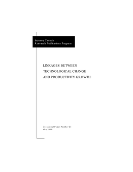 Linkages Between Technological Change and Productivity Growth