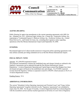 Council Communication No. 08-432 Page 2 of 3