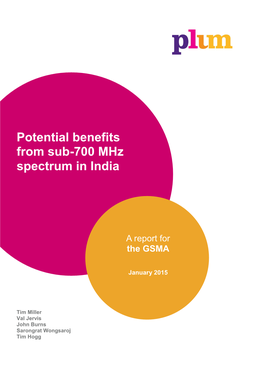 Potential Benefits from Sub-700 Mhz Spectrum in India