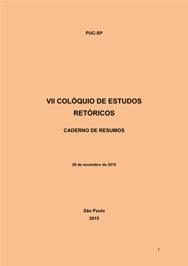 Vii Colóquio De Estudos Retóricos