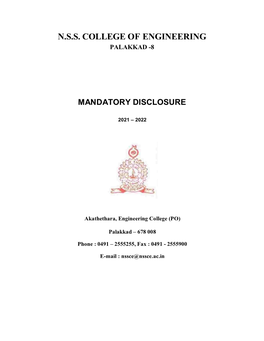 Mandatory Disclosure