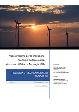 Nuovo Impianto Per La Produzione Di Energia Da Fonte Eolica Nei Comuni