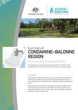 CONDAMINE–BALONNE REGION from the Guide to the Proposed Basin Plan