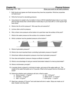 Chapter 8A Physical Science Read Page 174 - 181