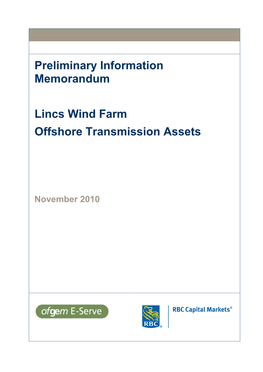 Preliminary Information Memorandum Lincs Wind Farm Offshore