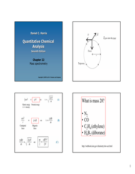 What Is Mass 28? • N • CO • C H (Ethylene) • H B (Diborane)