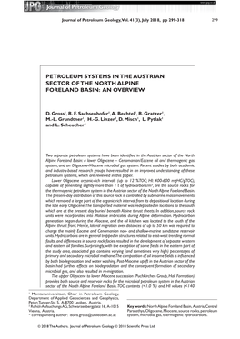 Reading: Gross Et Al., 2018, Petroleum Systems North Alpine