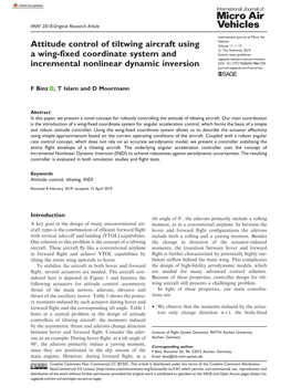 Attitude Control of Tiltwing Aircraft Using a Wing-Fixed Coordinate System and Incremental Nonlinear Dynamic Inversion