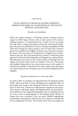 Hugo Grotius in Praise of Jacobus Arminius: Arminian Readers of an Epicedium in the Dutch Republic and England