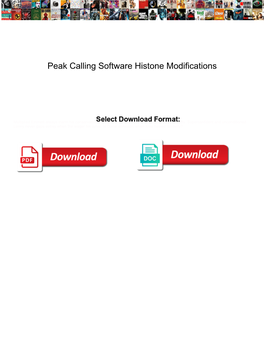 Peak Calling Software Histone Modifications