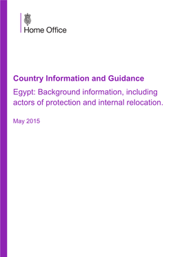 Country Information and Guidance Egypt: Background Information, Including Actors of Protection and Internal Relocation