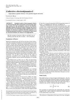 Collective Electrodynamics I (Superconductor͞quantum Coherence͞vector Potential͞magnetic Interaction)