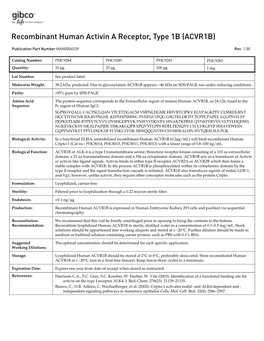 Recombinant Human Activin a Receptor, Type 1B (ACVR1B)