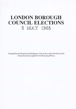 London Borough Council Elections 8 May 1986