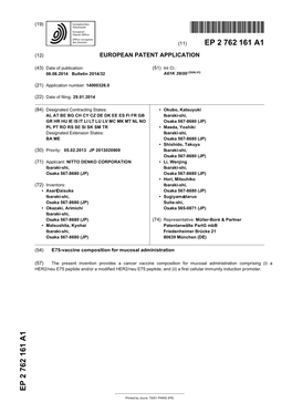 E75-Vaccine Composition for Mucosal Administration