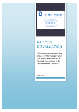 Rapport D'évaluation