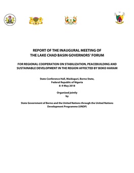 Report of the Inaugural Meeting of the Lake Chad Basin Governors’ Forum