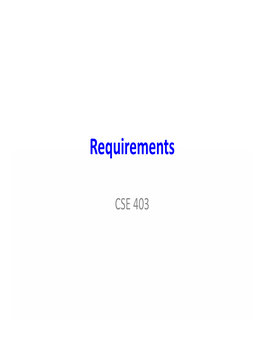 Requirements, Use Cases